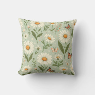 Almofada Daisy Dreams – Floral & Butterfly Throw Pillow