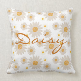 Almofada Daisy name reveal custom retro daisy boho flower