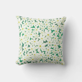 Almofada Daisy Patch - Margaridas brancas em fundo esmerald
