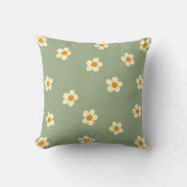 Almofada Daisy Pattern Cute Modern Green