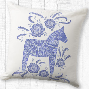 Almofada Dala Horse Art Periwinkle Blue