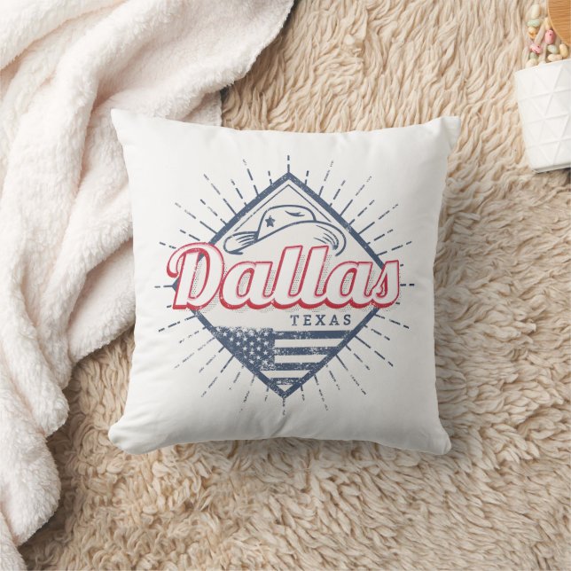 Almofada Dallas Texas City United States Vintage USA (Cobertor)