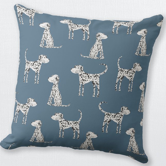 Almofada Dalmaciano Teal Green (Cute Dalmatian pattern throw pillow for dog lovers)