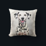 Almofada Dalmatian Watercolor Ink Blot Art<br><div class="desc">A bold Dalmatian portrait in a soft watercolor style with an artistic ink blot background. This design captures uniqueness,  energy,  and a modern aesthetic—perfect for dog lovers and contemporary decor.</div>