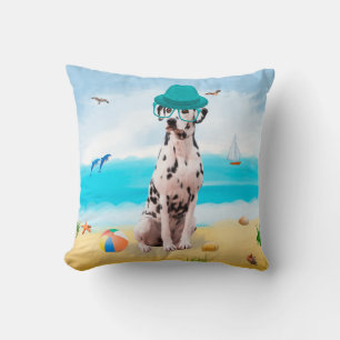 Almofada Dalmation Dog on Beach
