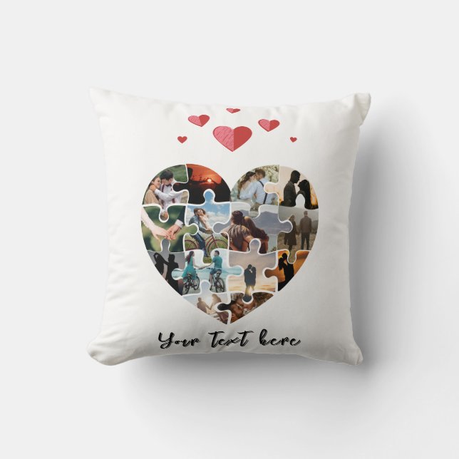 Almofada Dama de coração de fotografia do dia dos namorados (Frente)