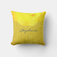 Dama de Honra Amarelo Floral Dourado Brilho Fofo