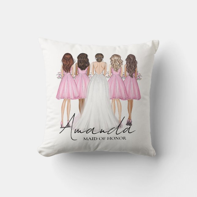Almofada Dama de Honra Personalizada Presente com Nome Pers (Frente)