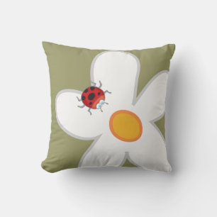Almofada Damas Brancas Vermelhas Damybugs Primavera Flower