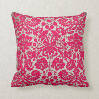 Almofada Damasco cor-de-rosa e Dourado de néon