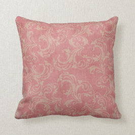 Almofada Damasco cor-de-rosa feminino do chique do vintage
