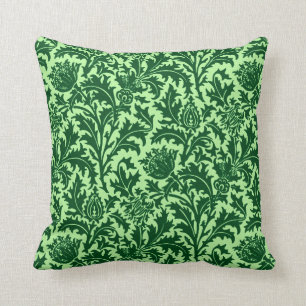 Almofada Damasco do cardo de William Morris, verde