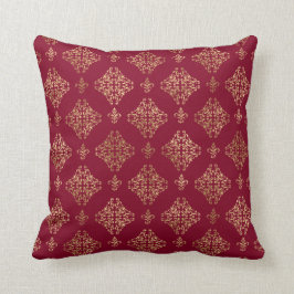 Almofada Damasco Dourado Elegante No Travesseiro decorativo