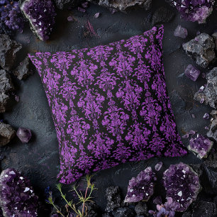 Almofada Damasco roxo e preto