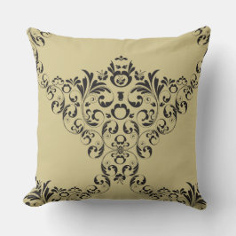 Almofada Damasco Victoriano a preto no Travesseiro decorati