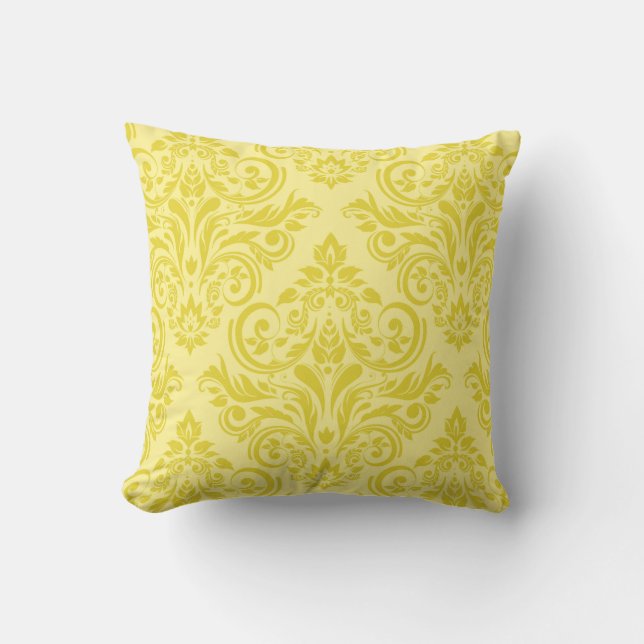 Almofada Damask - amarelo-limão (Frente)