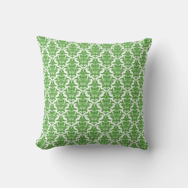 Almofada Damask - Avocado Green em Branco (Frente)