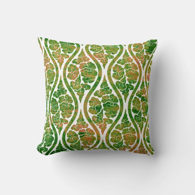 Almofada Damask Green Grunge Look (Frente)