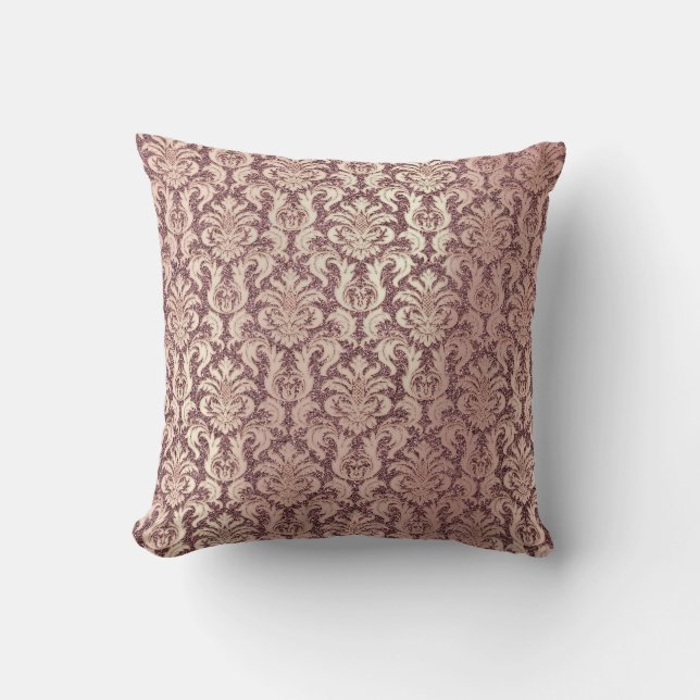 Almofada Damask Pearon Maroon Cor-de-rosa (Frente)
