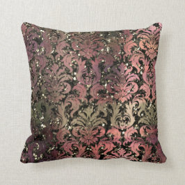 Almofada Damask Sepia Pastel - Lente Verde Cor-de-Rosa