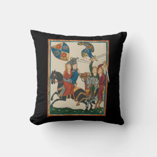 Almofada Damsel Em Perigo, Arte Medieval Do Século 14