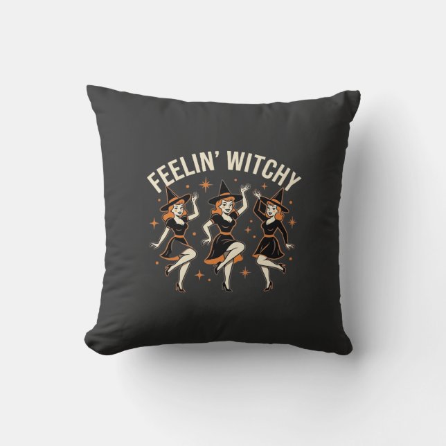 Almofada Dança de Bruxa de Halloween Feelin 'Witchy (Frente)