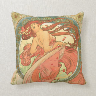 Almofada Dança do vintage por Alphonse Mucha