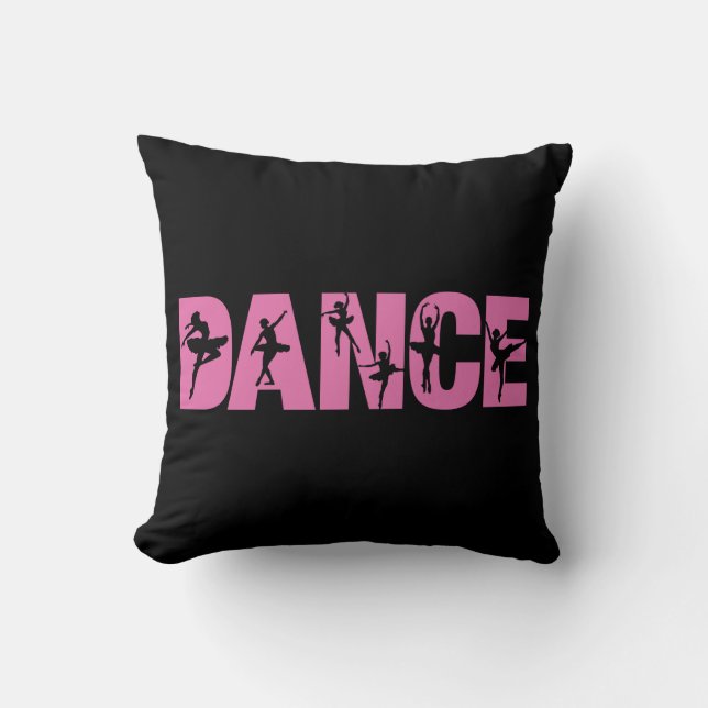 Almofada Dança Rosa com Recortes de Bailarina (Frente)