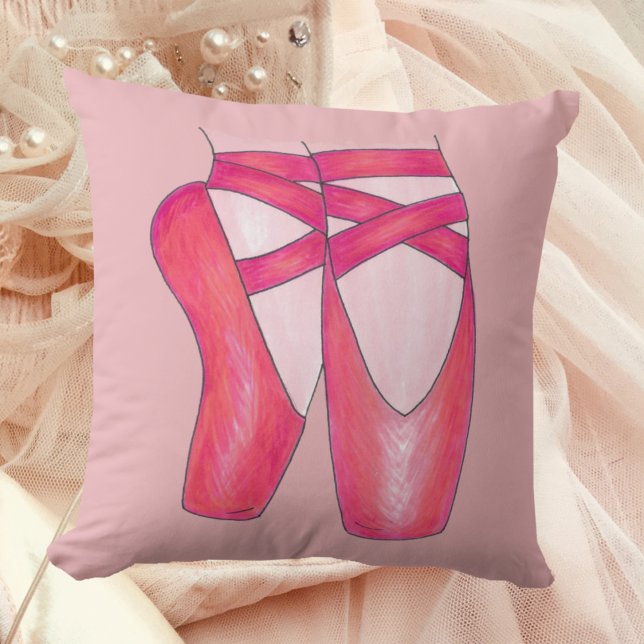 Almofada Dançarina de dança Ballerina, Calçado Ponteiro Ros (Ballet Shoes Pillow)