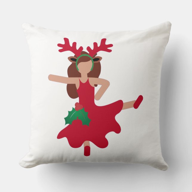 Almofada dançarina do xmas flamenco emoji (Frente)