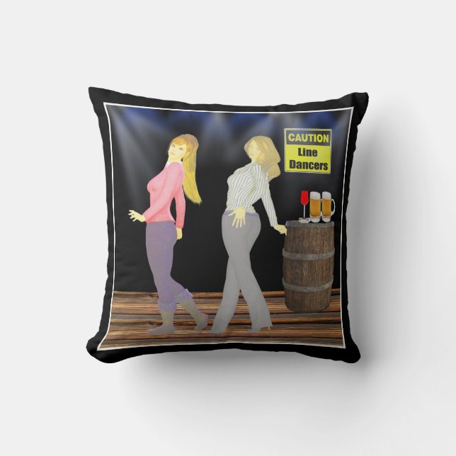 Almofada Dançarinas Da Linha De Precaução Mulheres No Chão  (Frente)