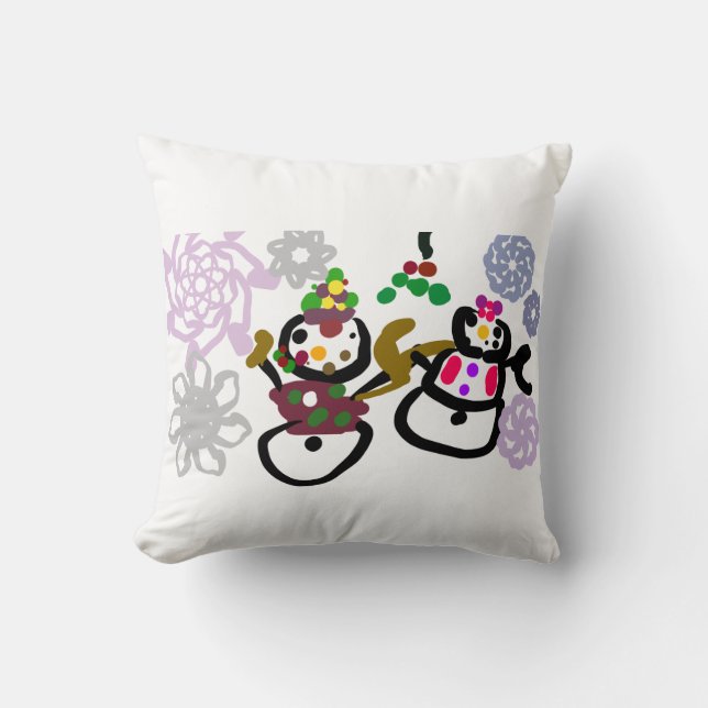 Almofada Dance Snowman and Snowwoman (Frente)