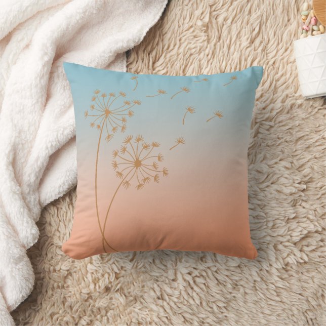 Almofada Dandelion Wish Ombre Travesseiro decorativo (Cobertor)