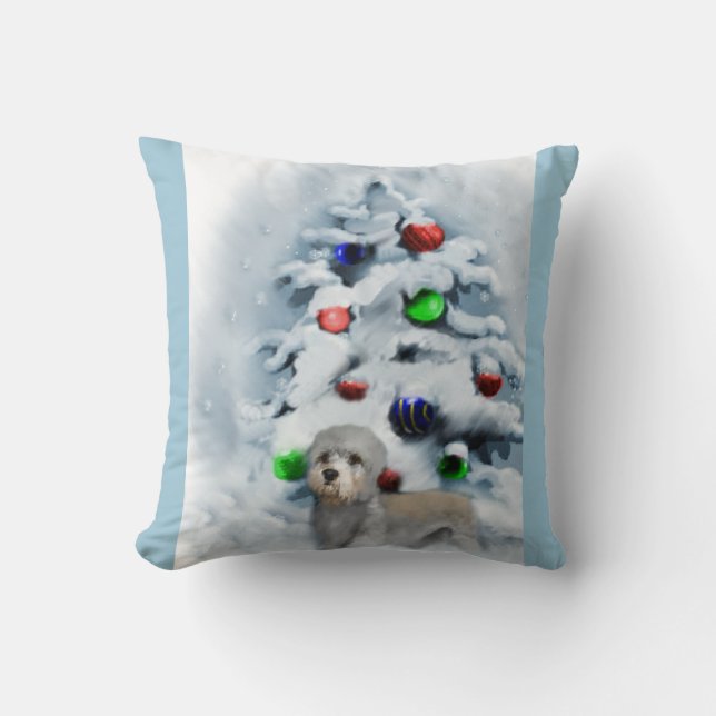 Almofada Dandie Dinmont Christmas (Frente)