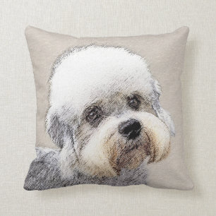 Almofada Dandie Dinmont Terrier pintando arte canina origin