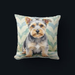Almofada Dandie Dinmont Terrier Watercolor Scallop Layer<br><div class="desc">A delightful Dandie Dinmont Terrier portrait in a soft watercolor style with a classic scalloped background. This design captures charm,  softness,  and a cozy aesthetic—perfect for dog lovers and elegant decor.</div>