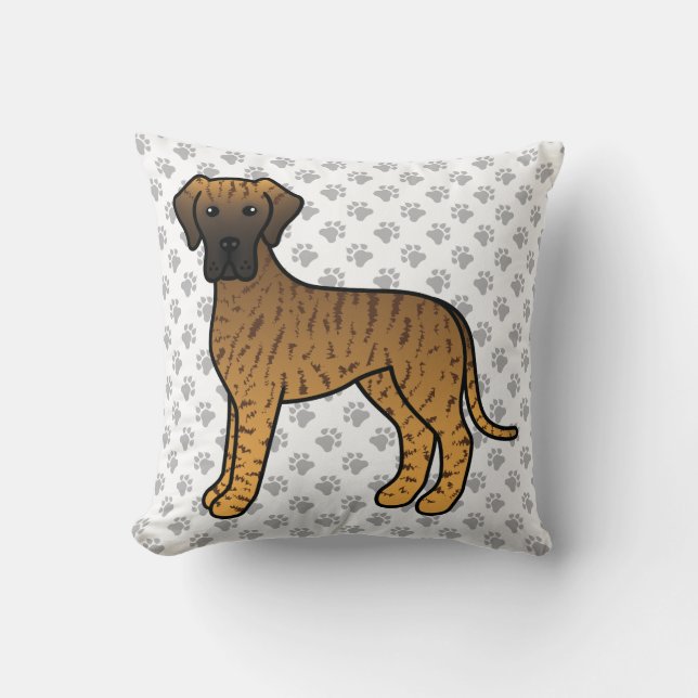 Almofada Dane de Tigrado Desenho Animado Fofo de Cachorro e (Frente)