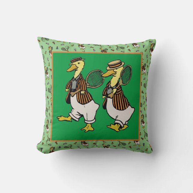 Almofada DAPPER DUCKS em verde (Frente)