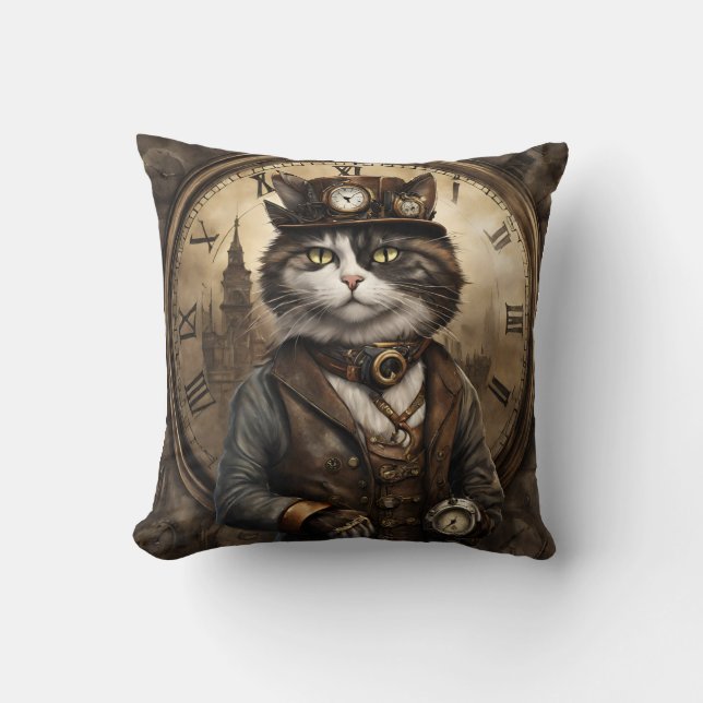 Almofada Dapper Steampunk Calico Cat (Frente)