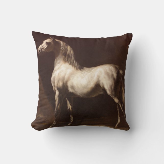 Almofada Dapple Cinza Horse (por Théodore Géricault) (Frente)