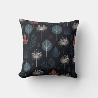 Almofada Dark Botanical Seamless Pattern Abstract Leaf Pill