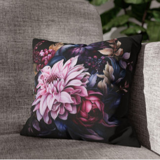 Almofada Dark Floral Dahlia