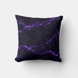 Almofada Dark Marble Throw Pillow with Violet Veins