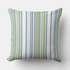 Almofada Dark Pastel Blue and Spring Rain Stripes