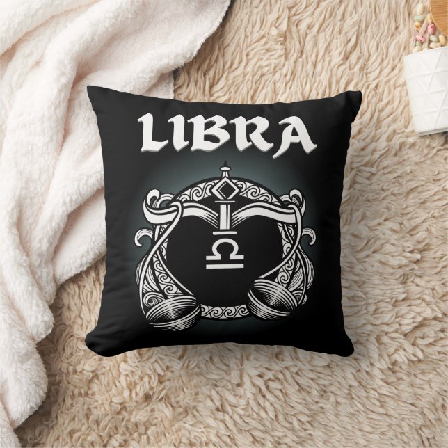Almofada Dark Zodiac - Libra | Medieval Astrology Art (Cobertor)