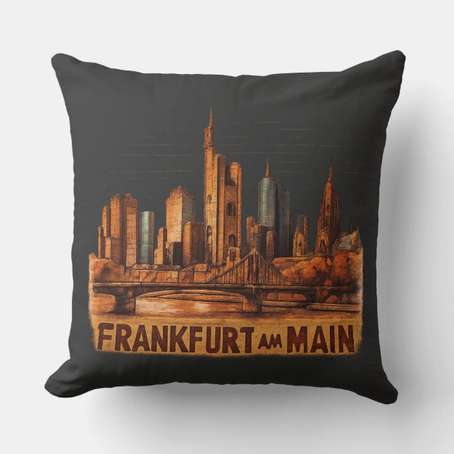 Almofada Dartboard m. Frankfurt am Main Kunstmotiv Skyline  (Frente)