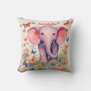 Almofada Data de Nascimento Personalizada do Bebê-Elefante