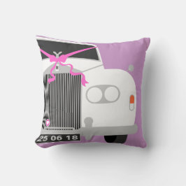 Almofada Data do carro da limusine de casamento branco pers