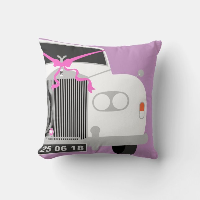 Almofada Data do carro da limusine de casamento branco pers (Frente)