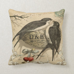 Almofada Data francesa do casamento da decoração do ninho